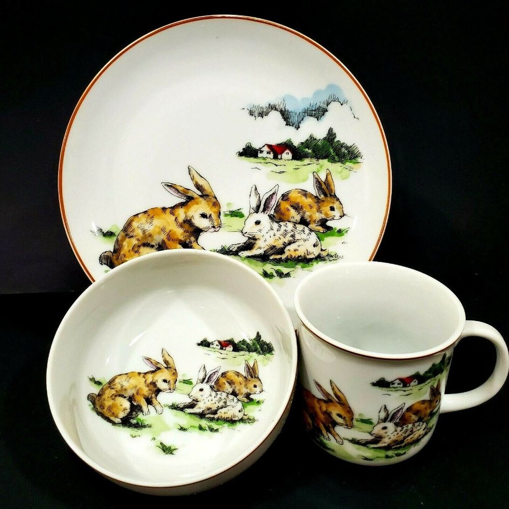 3 set  Nantucket Japan cereal soup bowl, cup plate